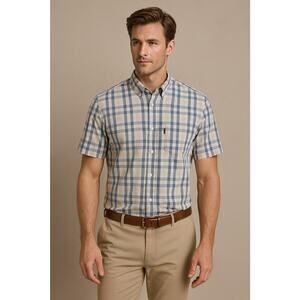 BARBOUR Casual Preppy Longstone 100% Cotton Short Sleeve Shirt XXL NWT $89